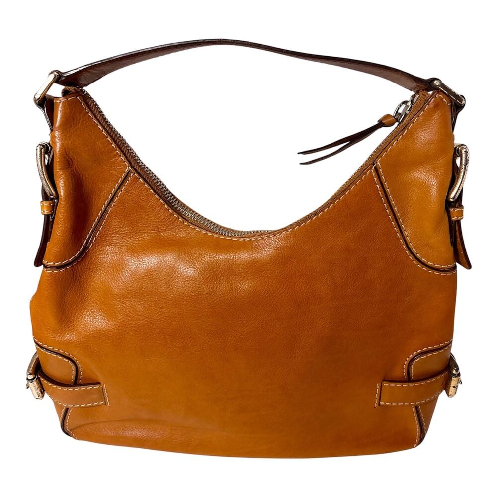 Vintage MICHAEL KORS Cognac Tan Leather Buckle Hobo Shoulder Bag